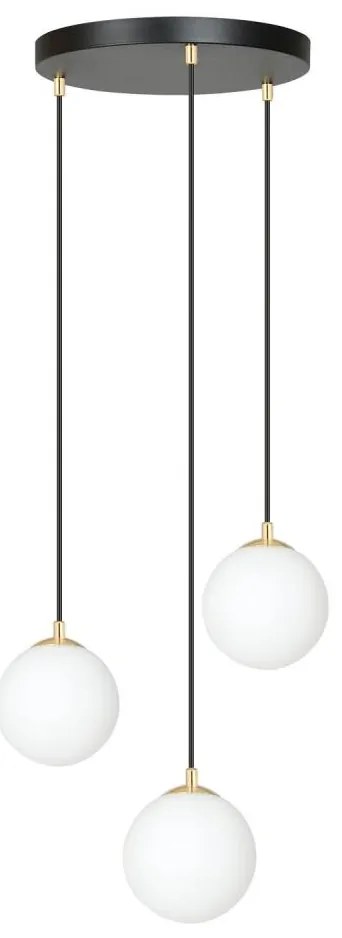 Lampadario a sospensione con filo ROYAL 3xE14/10W/230V diametro 30 cm nero