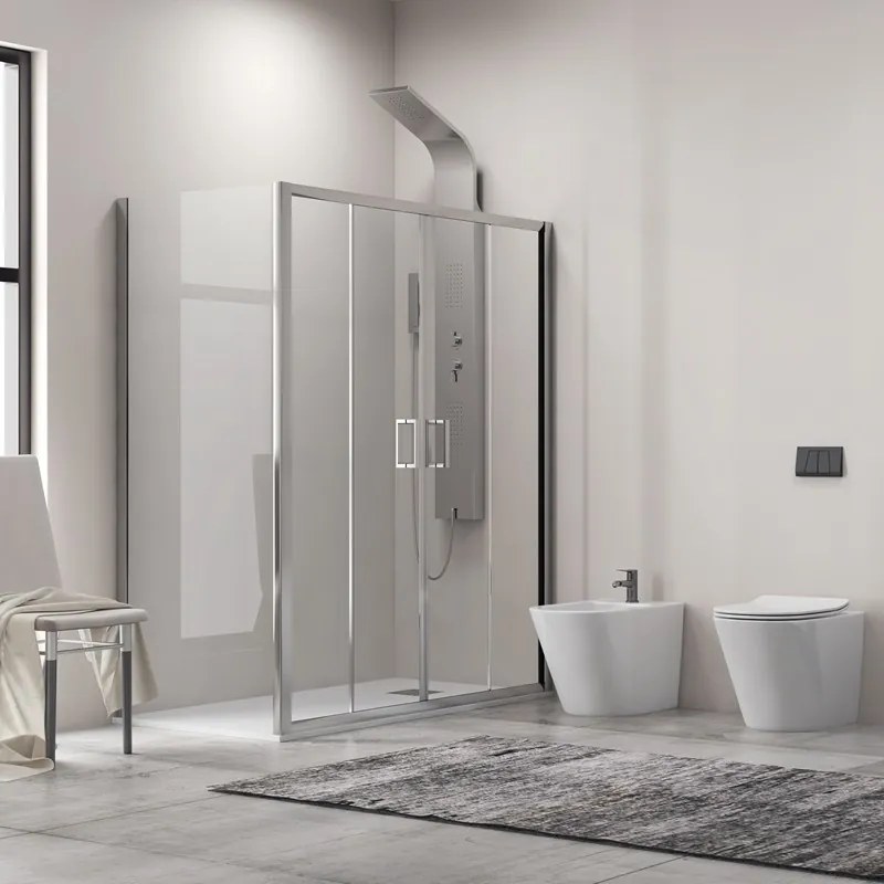 Box doccia 160x70 doppio scorrevole altezza 180cm | KAM-KNF6000S - KAMALU