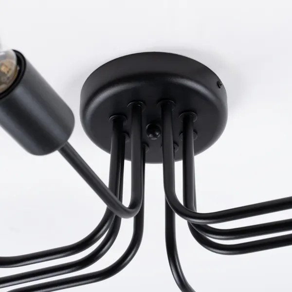 Sollux SL.1448 - Lampadario a plafone VECTOR 8xE27/15W/230V nero