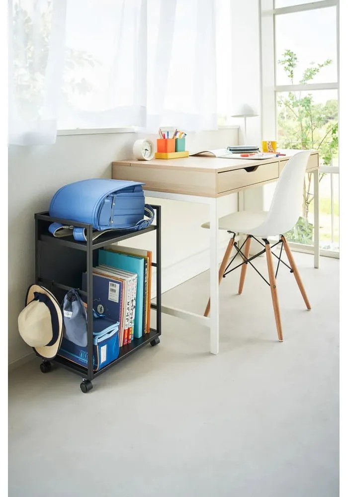 Scaffale in metallo nero con rotelle 42x60 cm Tower - YAMAZAKI