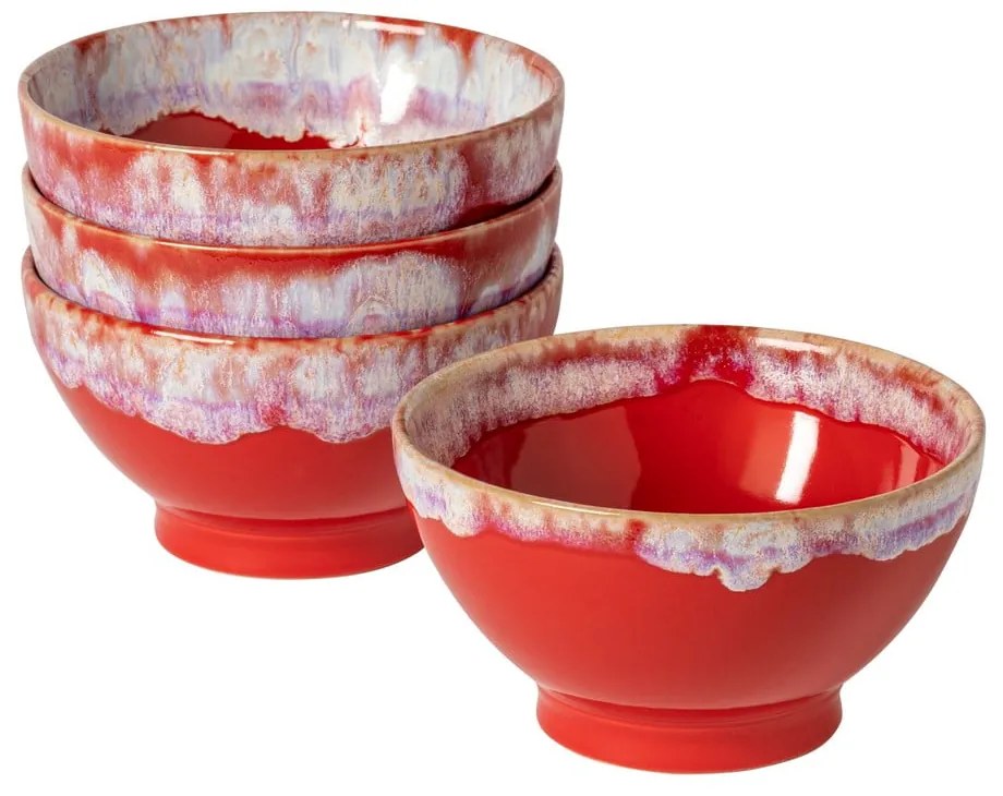 Ciotole rosse in gres in set di 4 pezzi ø 15 cm Latte - Costa Nova