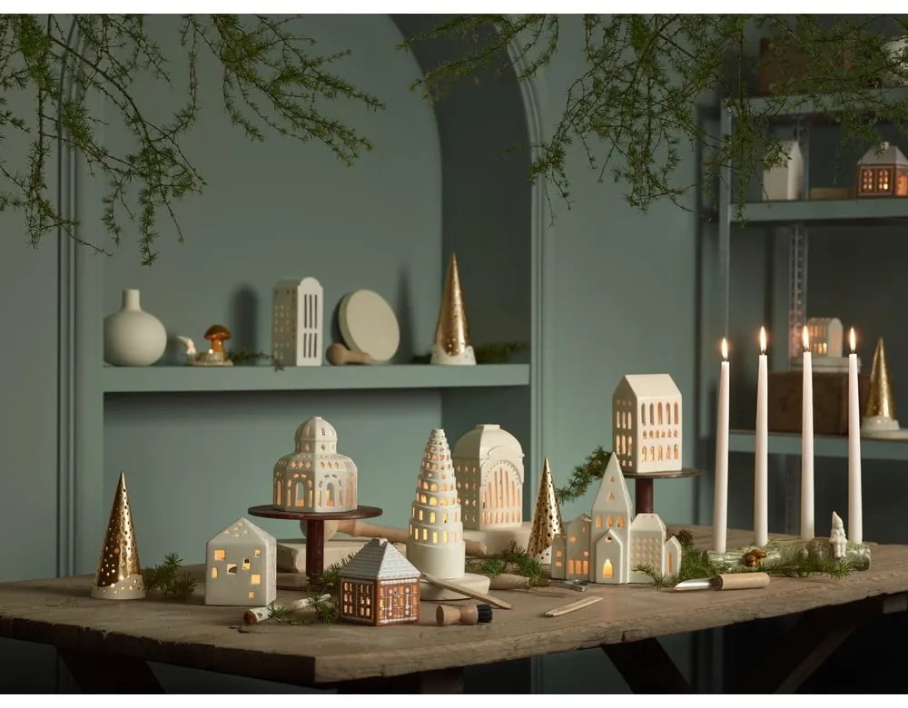 Portacandela in ceramica per lumino Gingerbread Lighthouse – Kähler Design