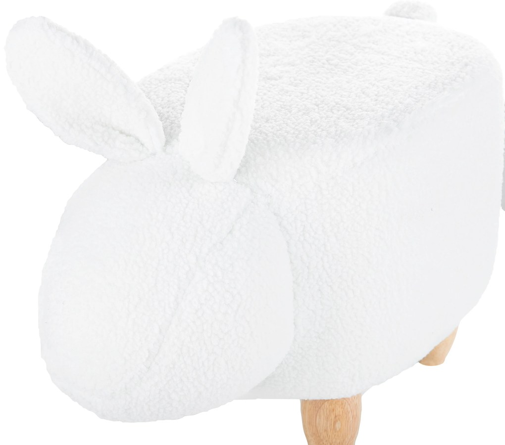 Pouf di tessuto bianco BUNNY Beliani