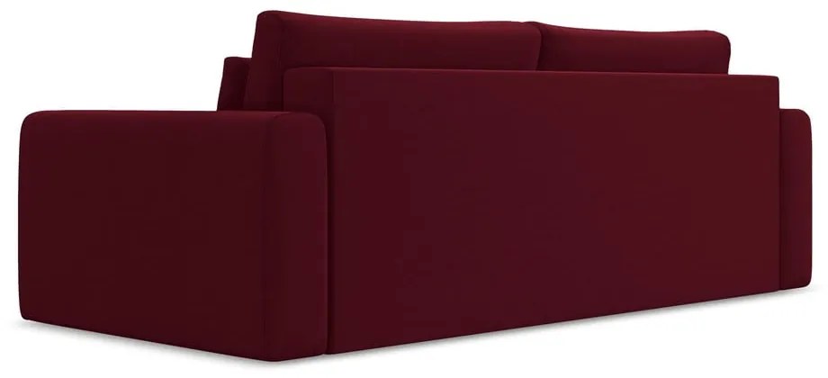 Divano burgundy allungabile/con contenitore con rivestimento in velluto 238 cm Kapua – Makamii