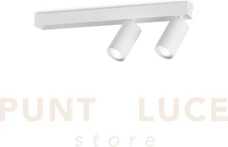 Profilo applique a parete bianco 2 luci attacco gu10 45cm diffusori...