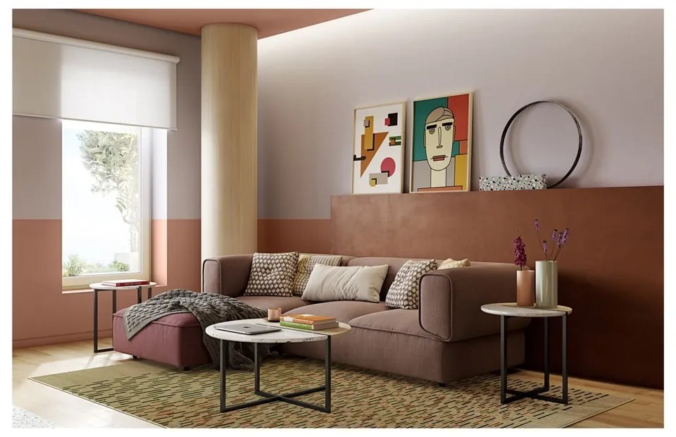 Tavolino rotondo con piano in rovere ø 80 cm Sonata - TemaHome