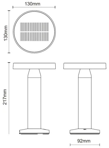 Zuma Line DT33611 - Lampada solare LED CARLI LED/2W/2000 mAh IP44 nero