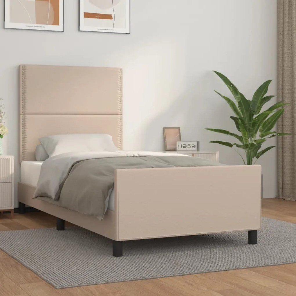 Giroletto Con Testiera Cappuccino 90x200 Cm İn Similpelle /