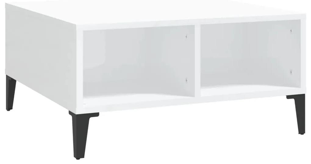 Tavolino da salotto bianco lucido 60x60x30 cm in truciolato