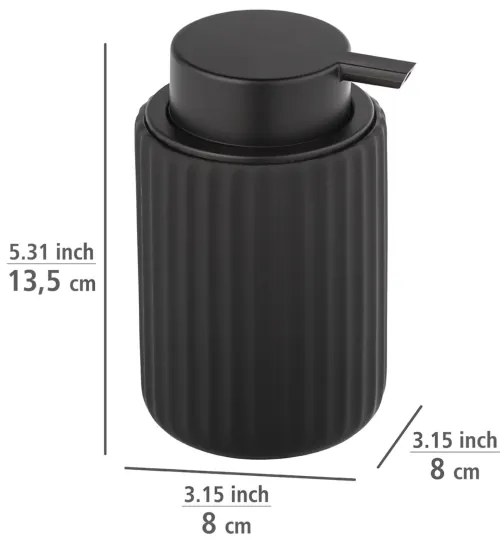 WENKO 24804100 - Dispenser per sapone BELLUNO 8x13,5 cm nero