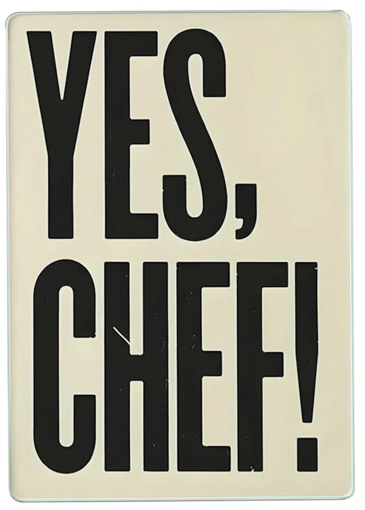 Tagliere in vetro scritta Yes chef 20x30 cm
