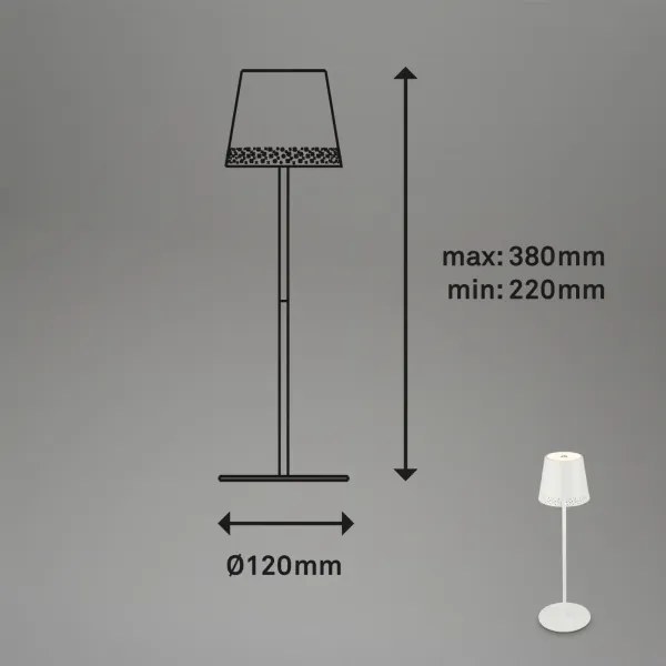Brilo - Lampada da tavolo LED ricaricabile a sfioramento KIKI LED/2,6W/5V IP44 2600 mAh bianca