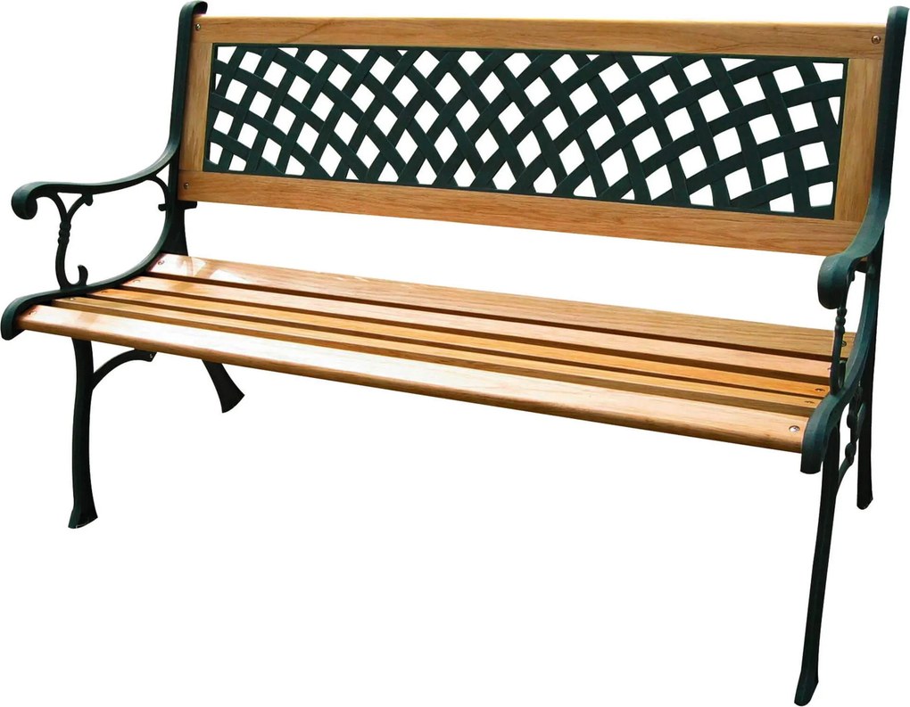 Panca da Giardino in Legno e Ghisa 52x125x74 cm Ranieri Rombo...