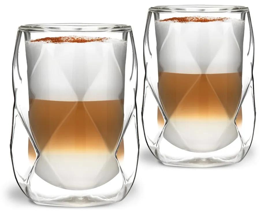 Set di 2 bicchieri da latte a doppia parete, 250 ml Geo - Vialli Design