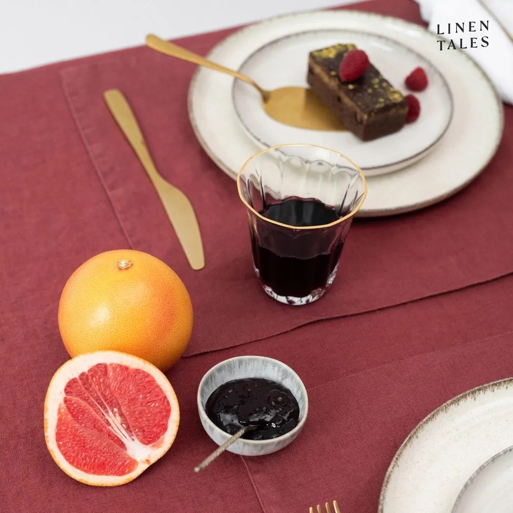 Tovaglia in lino 140x140 cm Marsala – Linen Tales