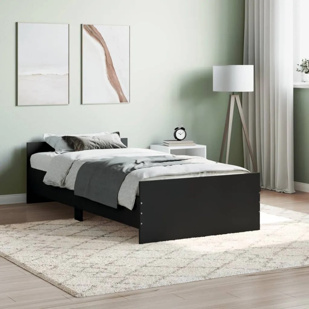Giroletto Nero 90x190 Cm İn Legno Multistrato /