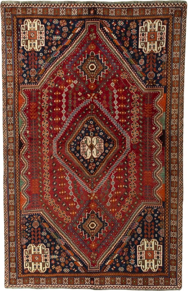 Shiraz Tappeto persiano 280 x 170 Rosso (Iran) Annodato A Mano