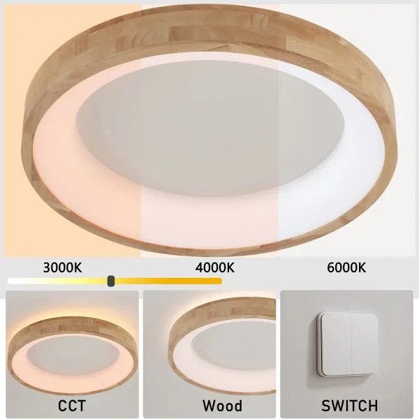 Brilagi-LED Plafoniera FALCON WOOD LED/40W/230V 3000/4000/6000K 60 cm legno