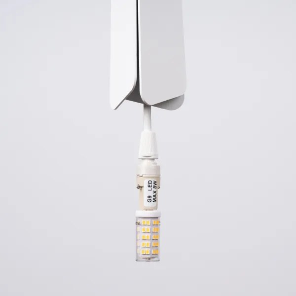 Sollux SL.1397 - Lampadario a sospensione con filo PRYSM 1xG9/8W/230V bianco