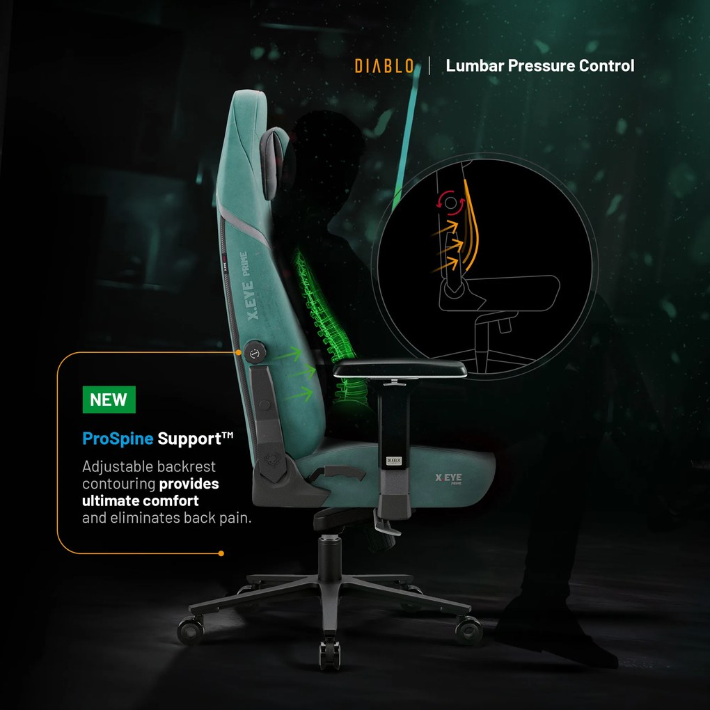 Sedia da gaming Diablo X.Eye Prime Mystic Mint Normal Size