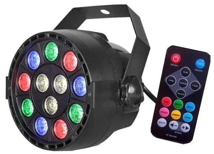Proiettore per discoteca LED/12W/230V multicolore + telecomando