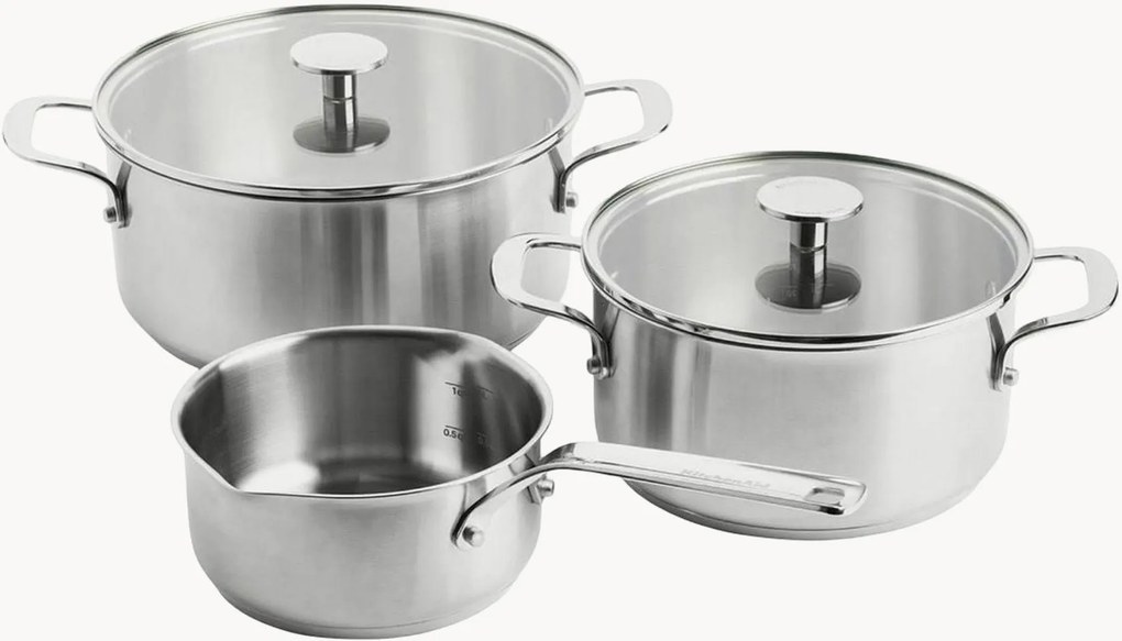 Batteria di pentole in acciaio inossidabile Classic, set da 5