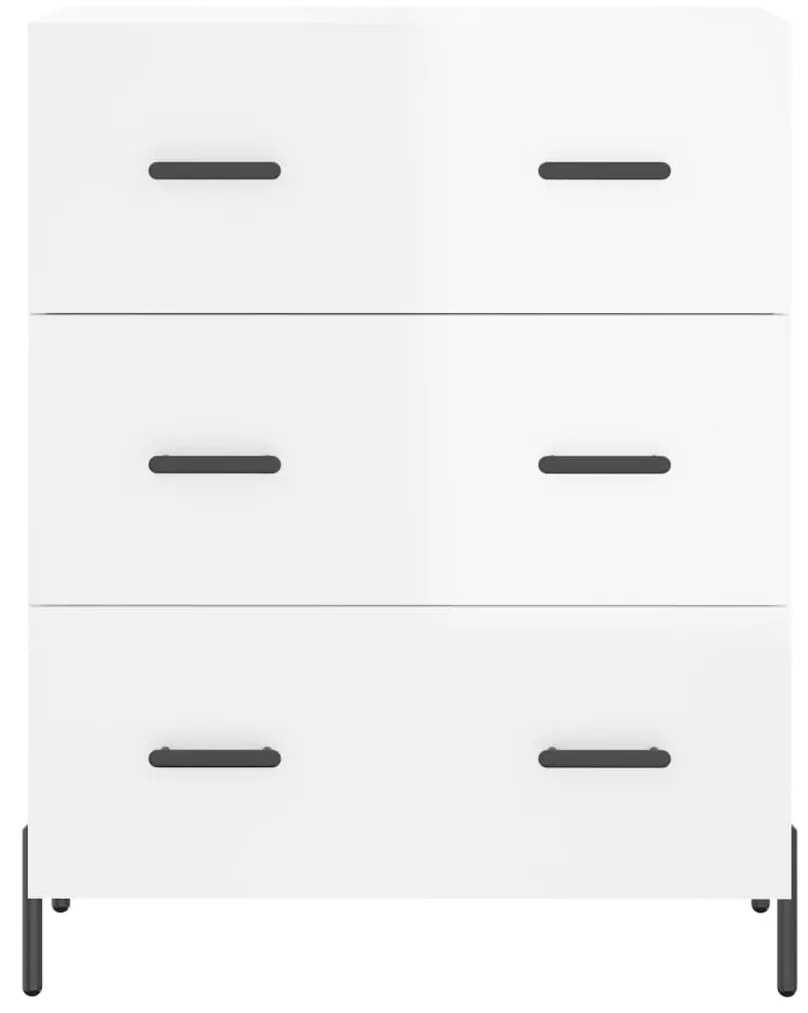 Credenza 69,5x34x90 cm in legno multistrato bianco lucido