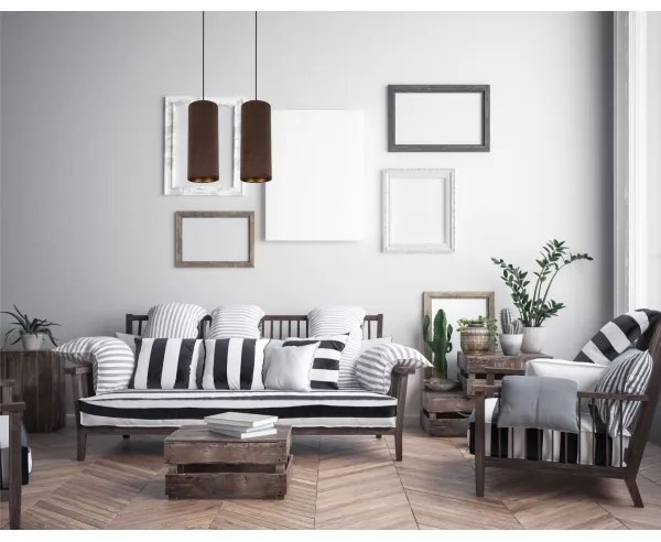 Lampadario a cavo AVALO 2xE27/60W/230V marrone/rame