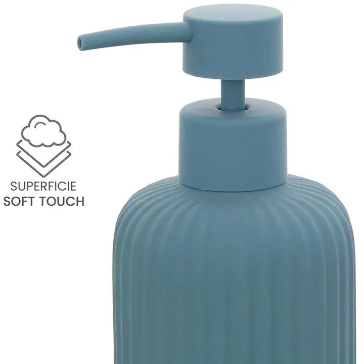Set accessori bagno 2 pezzi in ceramica blu soft touch Spring