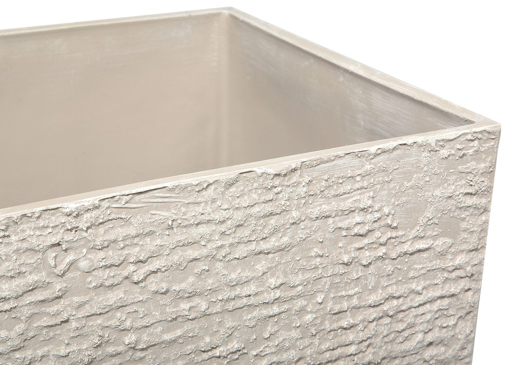 Vaso rettangolare per interno ed esterno beige 40x40x81cm GAZA Beliani