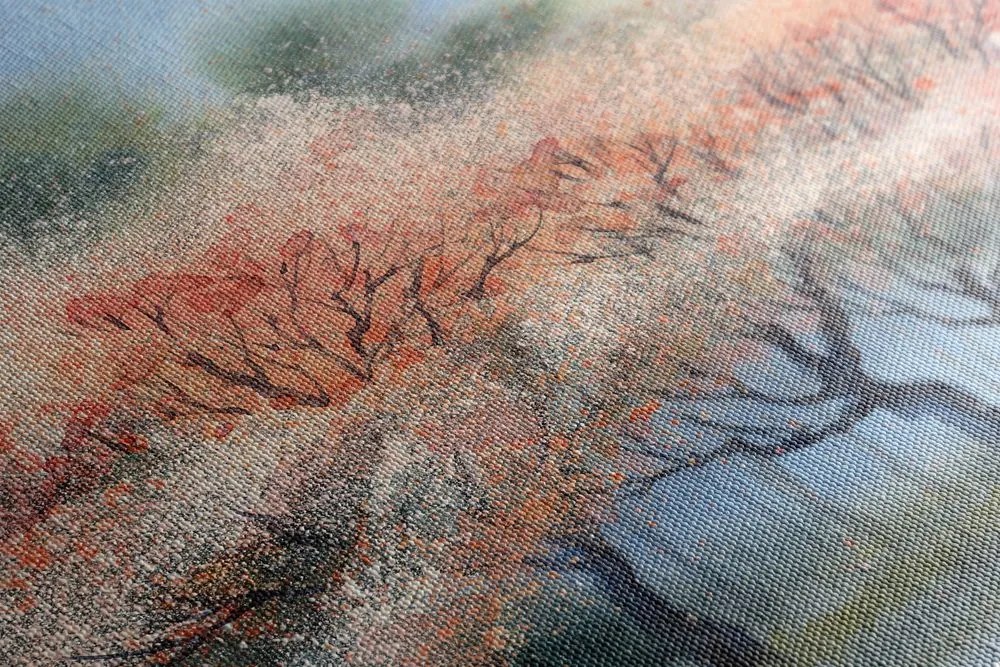 Quadro su tela – Alberi in fiore acquerellati