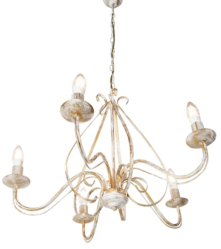 Lampadario intelligente bianco 5 luci incl. Wifi B35 - Giuseppe