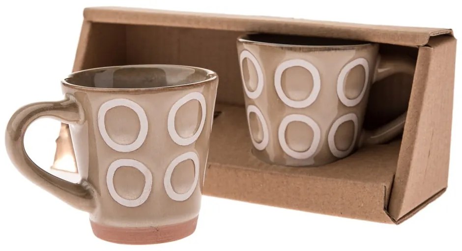 Tazze in set per espresso marrone chiaro in ceramica 2 pz 100 ml – Dakls