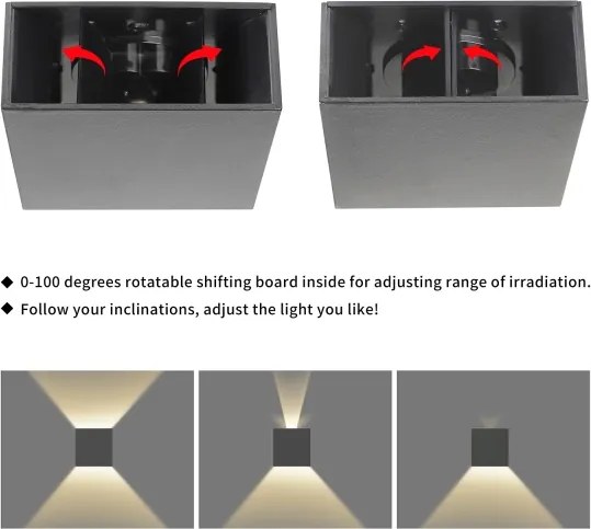Brilagi - Applique da esterno DOUBLERAY LED/4W/230V, antracite, IP65