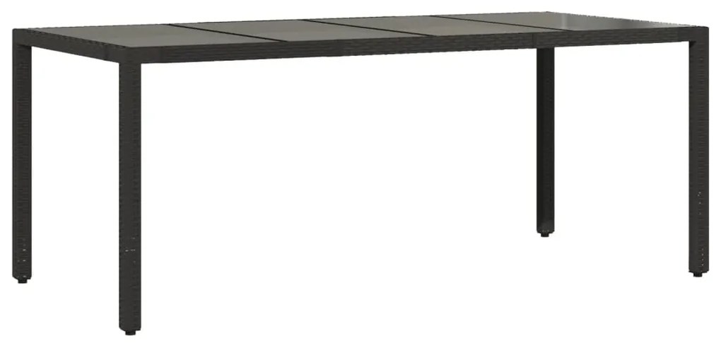 Set bistrò da giardino 9 pz con cuscini in polyrattan nero