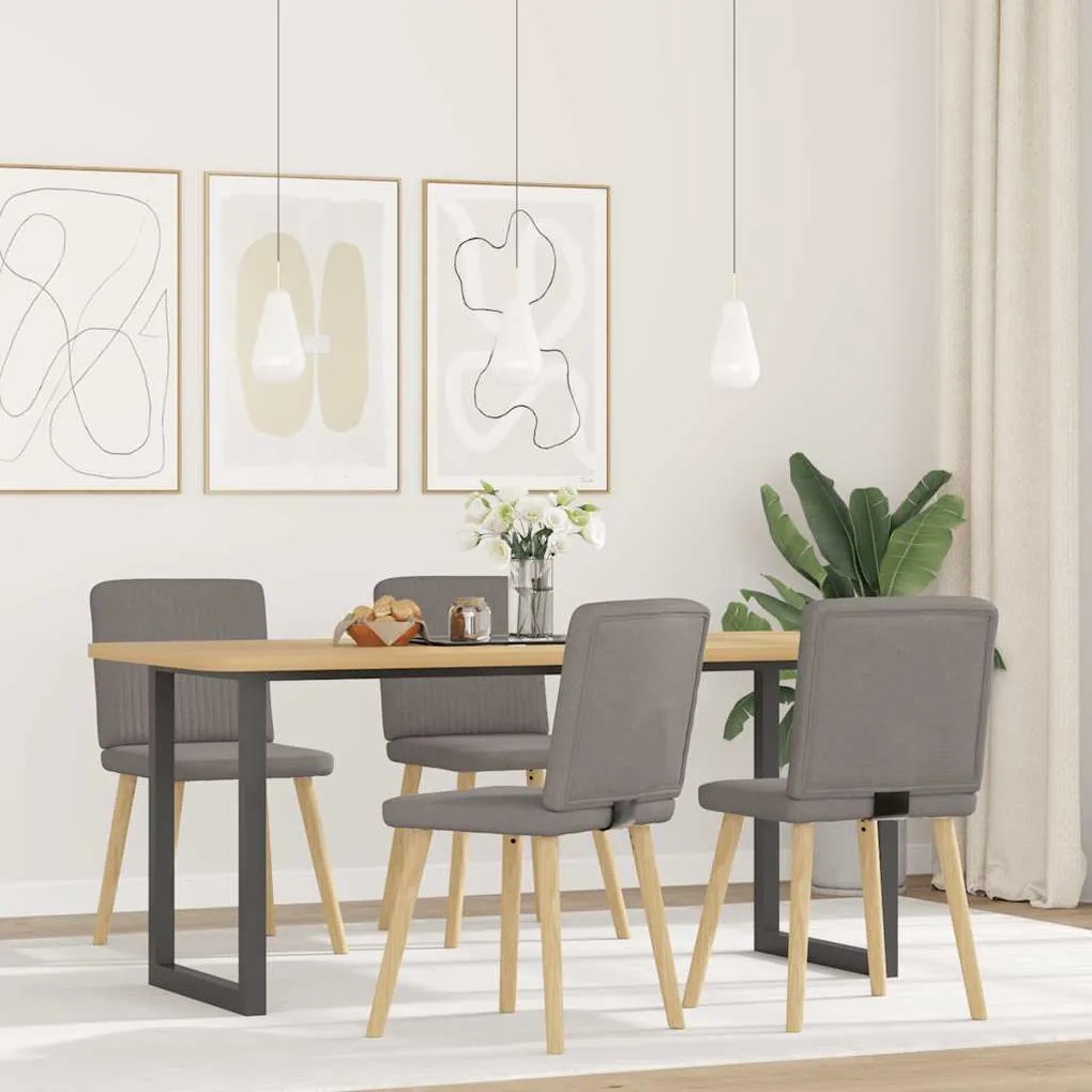 Sedie Da Pranzo 4 Pz Tortora İn Tessuto /