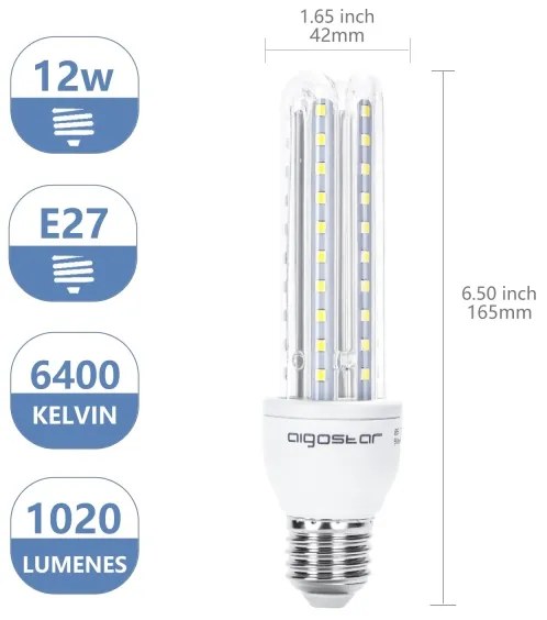 Lampadina LED E27/12W/230V 6500K - Aigostar