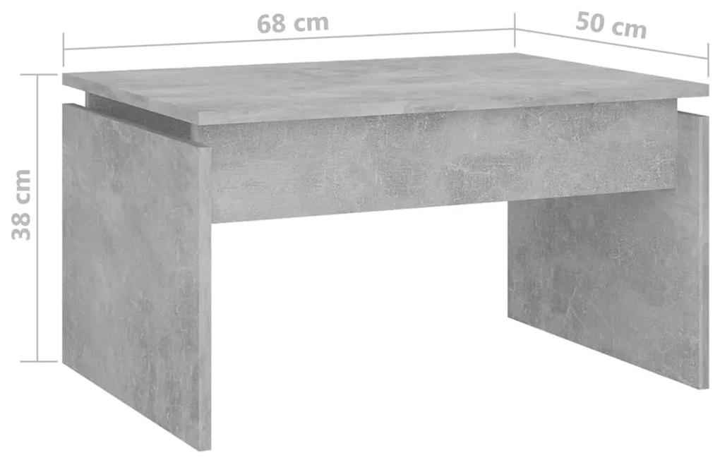 Tavolino da Salotto Grigio Cemento 68x50x38cm Legno Multistrato
