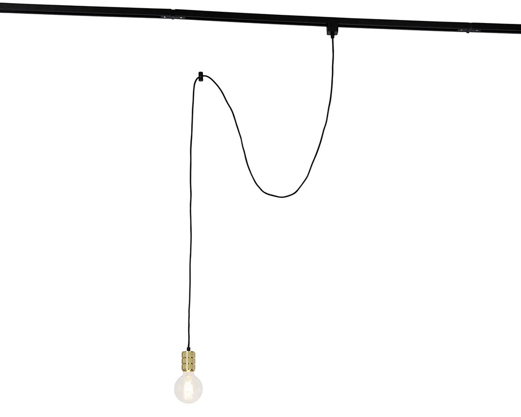 Lampada a sospensione con sospensione a binario oro - Iconic Cavalux