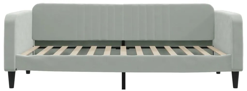 Letto da giorno grigio chiaro 100x200 cm in velluto
