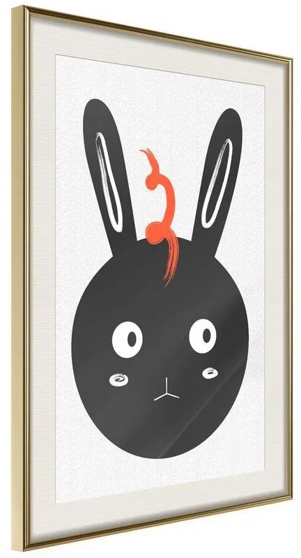 Poster  Surprised Bunny  Cornice Quadri Cornice d'oro con passe-partout, Larghezza x Altezza Home decor 30x45