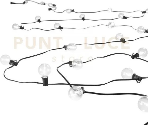 Stringa elettrificata led picnic nera 25 attacco e12 0,3w 3000k ip4...