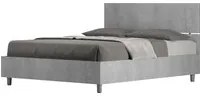 Letto Matrimoniale Francese 140x190 cm con Rete Demas Testata Dritta Cemento