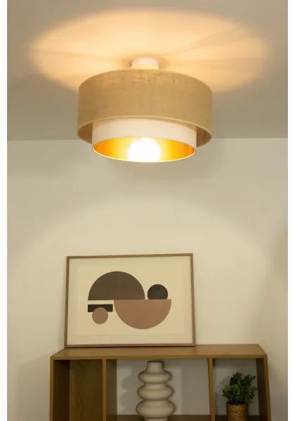 Plafoniera SARTA 1xE27/60W/230V bianco/iuta