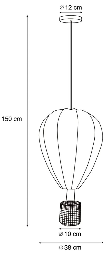 Lampada a sospensione per bambini rosa a forma di mongolfiera - Air Balloon