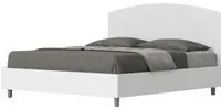 Letto Matrimoniale 160x200 cm struttura bianco frassino testata Ant - Bianco,Similpelle,Con rete