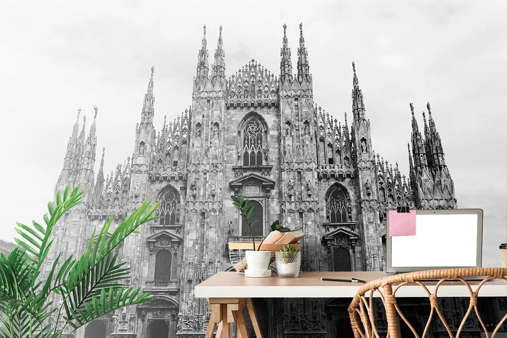 Carta da parati – Cattedrale di Milano in bianco e nero