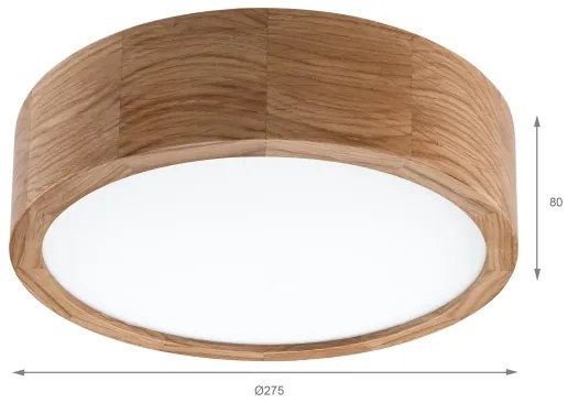 Brilagi - Plafoniera LED CARVALHO LED/20W/230V rovere Ø 27,5 cm