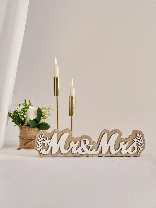 Sinsay - Decorazione nuziale con scritta Mr & Mrs - beige