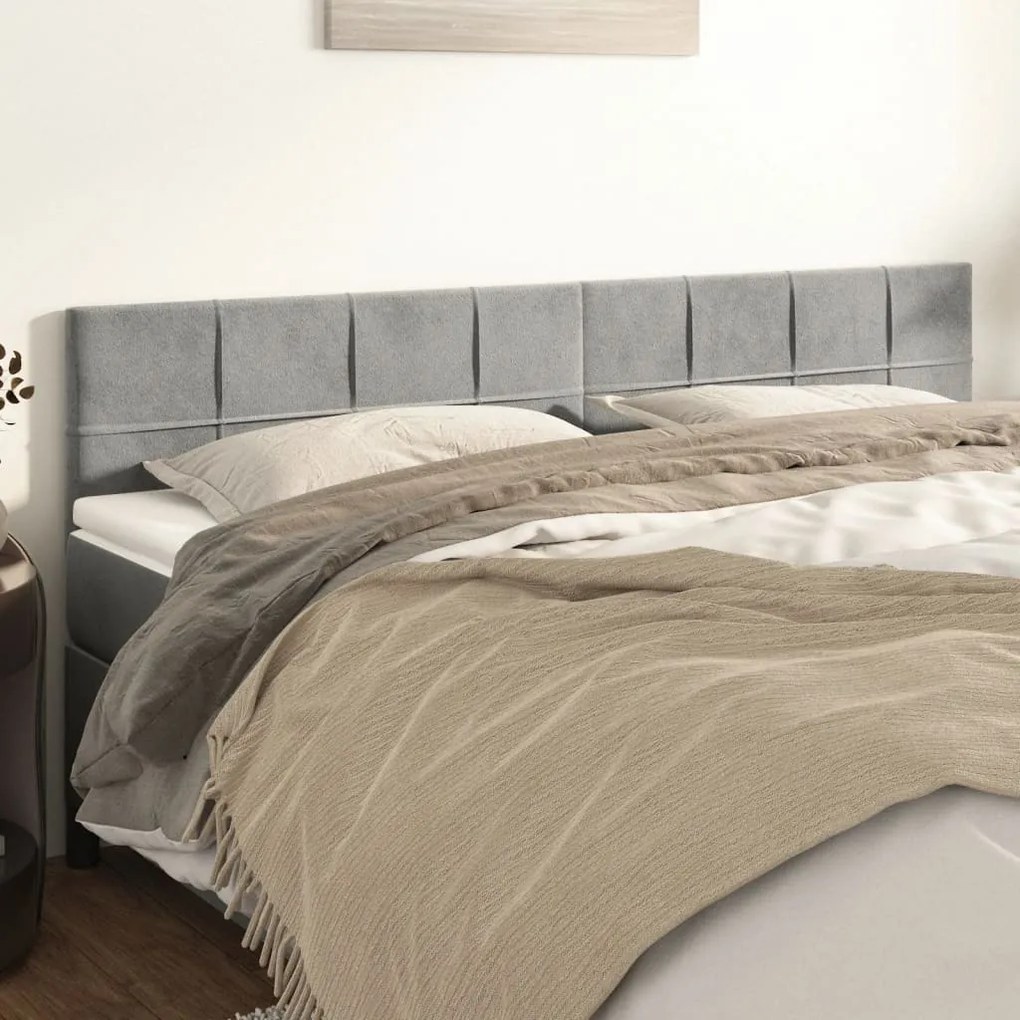 Testiere 2 Pz Grigio Chiaro 100x5x78/88 Cm İn Velluto /